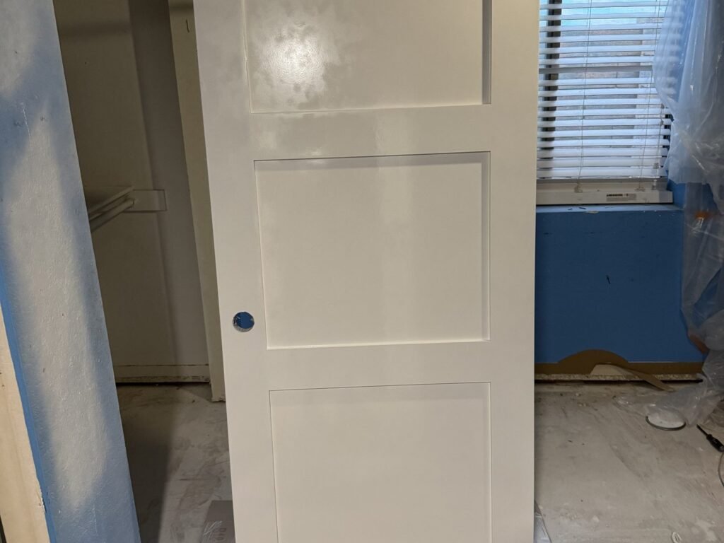 New interior panel door fitted during decorating work